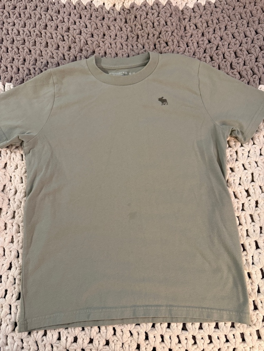 abercrombie kids olive green crew neck logo tee